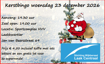 Kerstbingo 2026 in HVV Laakkwartier